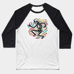 Dancing Skeleton Vibing Baseball T-Shirt